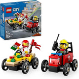 LEGO City Pizza vs. Fire Truck Race Car Pack Toy 60458